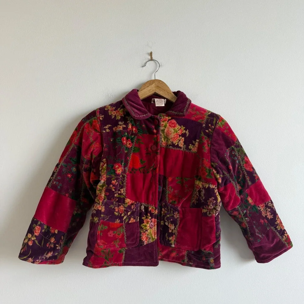 Vintage Cornelliani Velvet Cotton Blend Patchwork Jacket Size 7/8‎